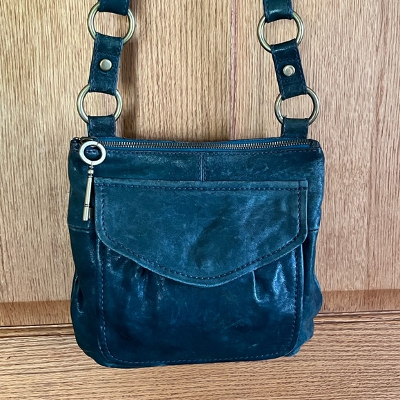 Fossil Handbags - Fossil dark green, distressed look shoulder bag
